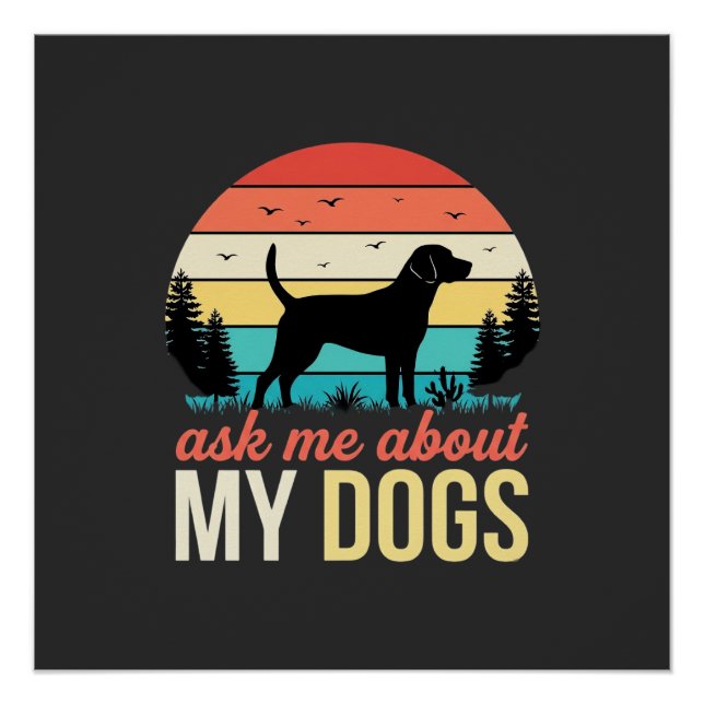 Póster Pregúntame sobre mis perros Retro Sunset_1 (Anverso)