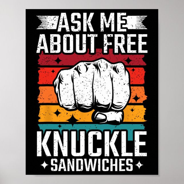 Póster Pregúntame sobre sándwiches de Knuckle gratis (Frente)