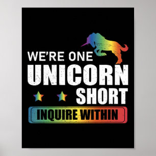 Póster Preguntar Dentro Divertido Poli Unicornio Cazando