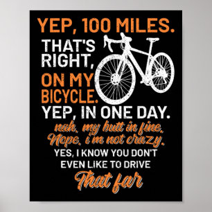 Póster Preguntas frecuentes sobre bicicleta Sí 100 millas
