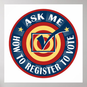 Póster Pregúnteme cómo registrarme para votar
