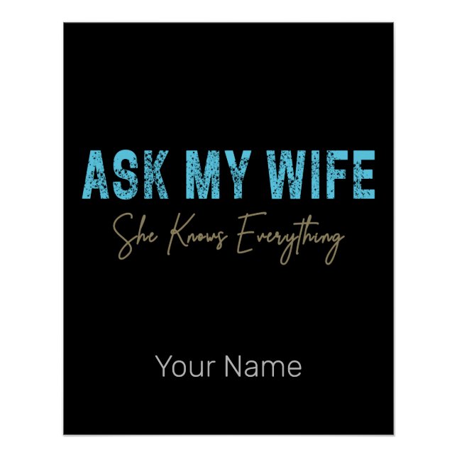 Póster Pregúntenle a mi esposa que sabe todo lo gracioso  (Anverso)
