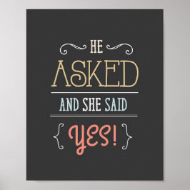 Póster Preguntó... Ella dijo SÍ Poster-Rótulo