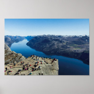 Póster Preikestolen (roca) del púlpito Noruega