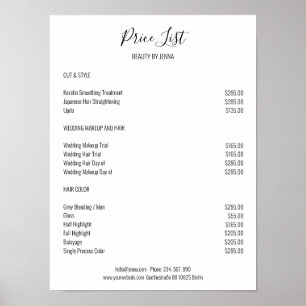 Póster Preisescucha negra blanca simple