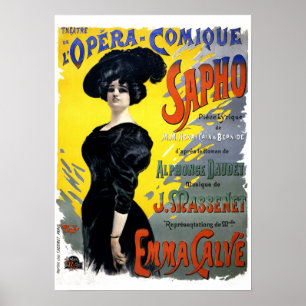 Póster Première vintage de Sapho Opéra-comique de Massene