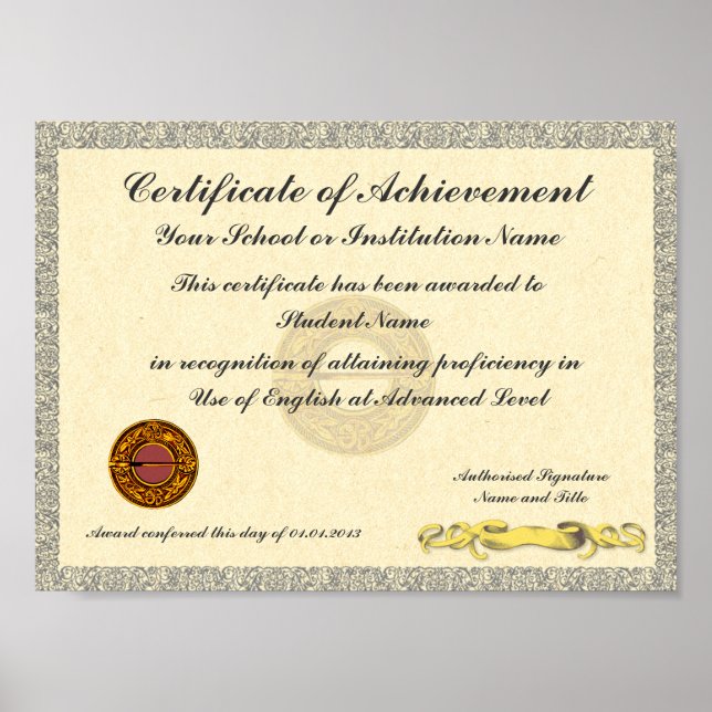 Póster Premio a la Escuela Superior de Certificación de L (Frente)