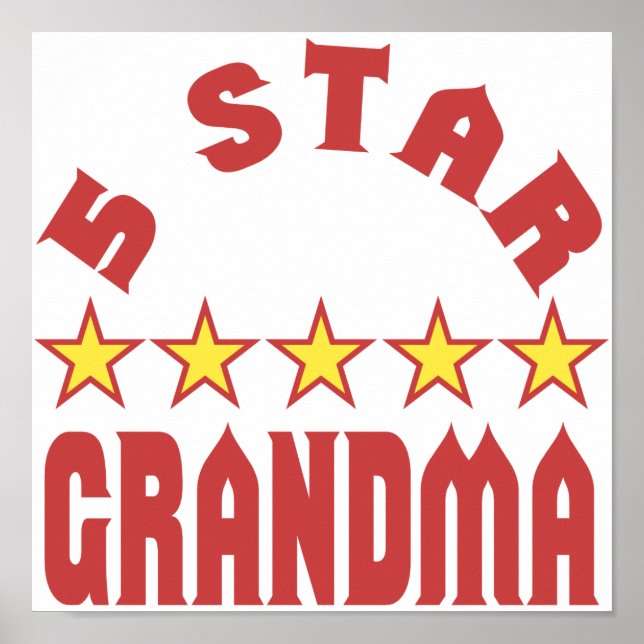 Póster Premio Abuela 5 Estrellas (Frente)