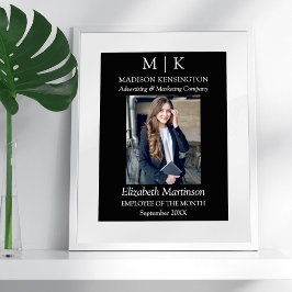 Póster Premio al Empleado Empresarial con Logotipo Monogr