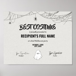 Póster Premio al mejor certificado de conducta de Hallowe