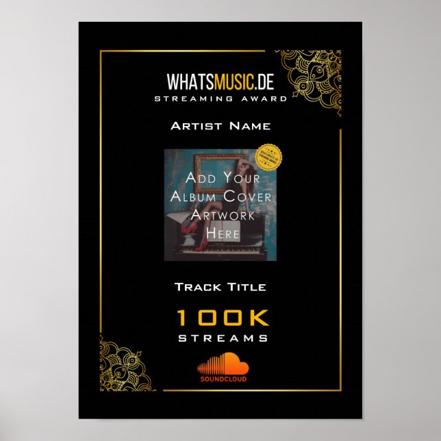 Póster Premio de Streaming de Música de SoundCloud (Frente)