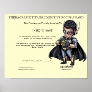 Póster Premio de Terapia Pediátrica: Enfoque y Determinac