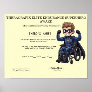 Póster Premio Súper Héroe de Resistencia Elite Turbo Theo