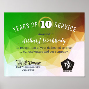 Póster Premio universal por el aniversario de los emplead