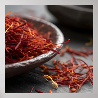 Póster Premium Saffron Threads Extreme Macro Close Up Lux