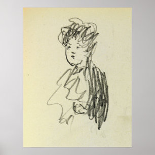 Póster Prendergast - Busto de mujer hasta la longitud del