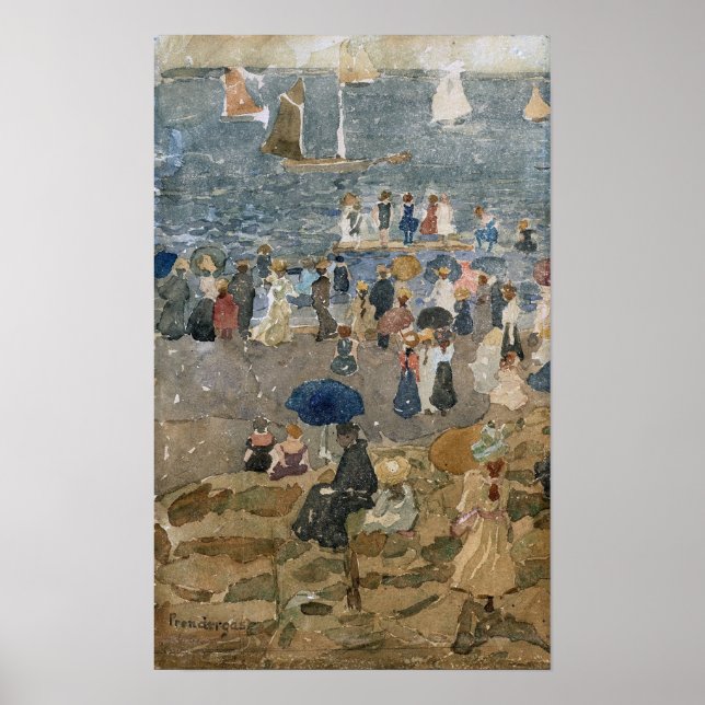 Póster Prendergast - Escena de playa Costa Norte, Normand (Frente)