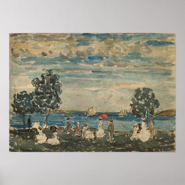Póster Prendergast - Figuras en una playa 1910 (Frente)