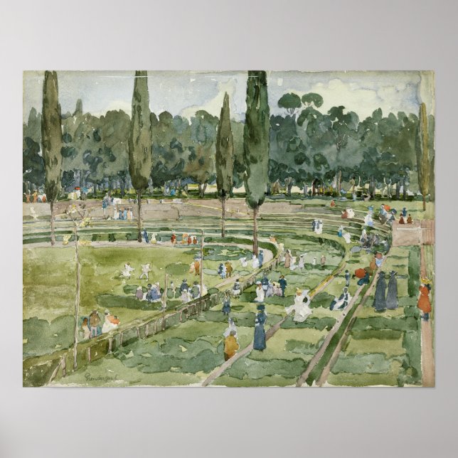 Póster Prendergast - La pista de carreras 1898 (Frente)