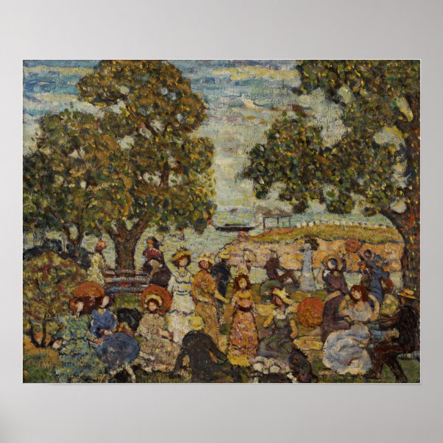 Póster Prendergast - Paisaje con figuras (Frente)