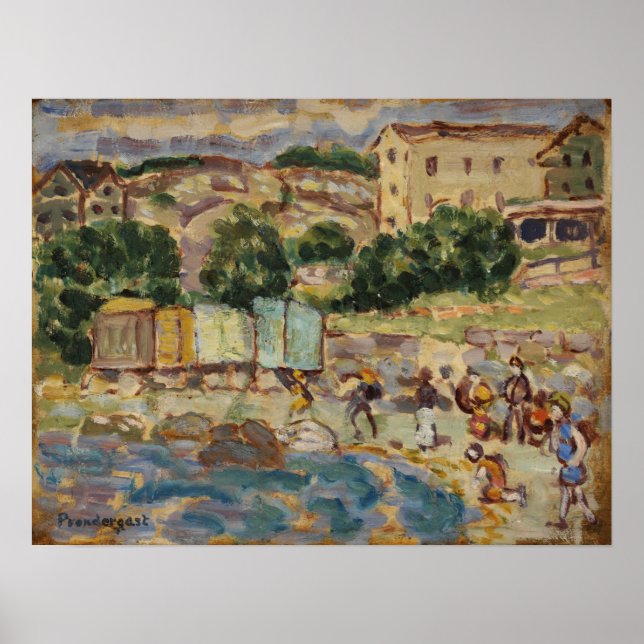 Póster Prendergast - Playa Y Pueblo (Frente)