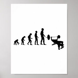 Póster Prensa de banco culturismo divertida evolución fue