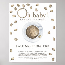 Póster PREPARACIÓN DE CAFÉ - Juego de pañales a altas hor