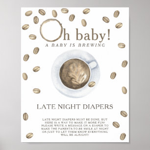 Póster PREPARACIÓN DE CAFÉ - Juego de pañales a altas hor