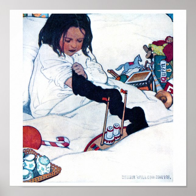 Póster Preparación de navidades, Jessie Willcox Smith (Frente)