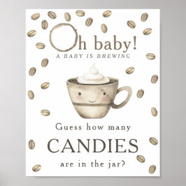 Póster Preparando café - Cuántas golosinas hay en el fras