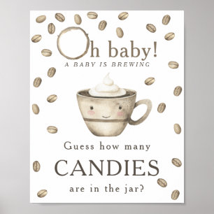 Póster Preparando café - Cuántas golosinas hay en el fras
