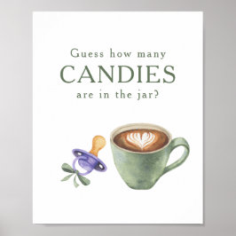 Póster Preparando café - Cuántas golosinas hay en el fras
