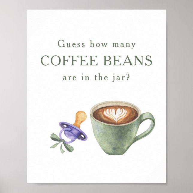 Póster Preparando café - Cuántas semillas de café (Frente)
