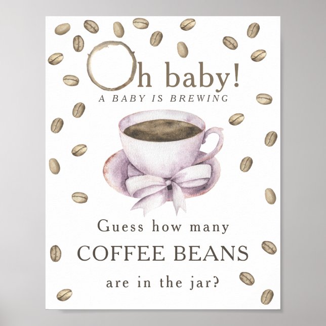 Póster Preparando café - Cuántas semillas de café (Frente)