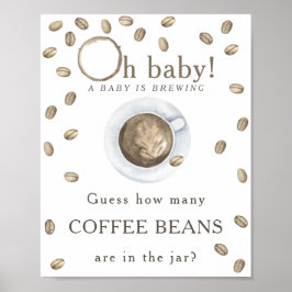 Póster Preparando café - Cuántas semillas de café