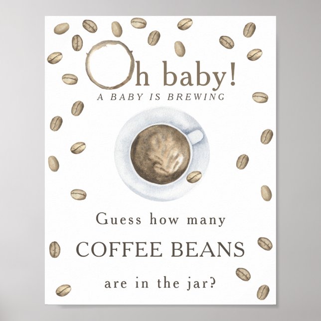 Póster Preparando café - Cuántas semillas de café (Frente)