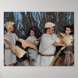 Póster Preparándose para una caza prehistórica.