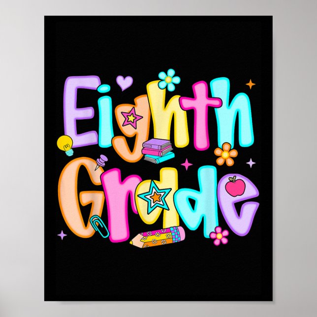 Póster Preparatoria de octavo grado vuelve a la escuela 8 (Frente)