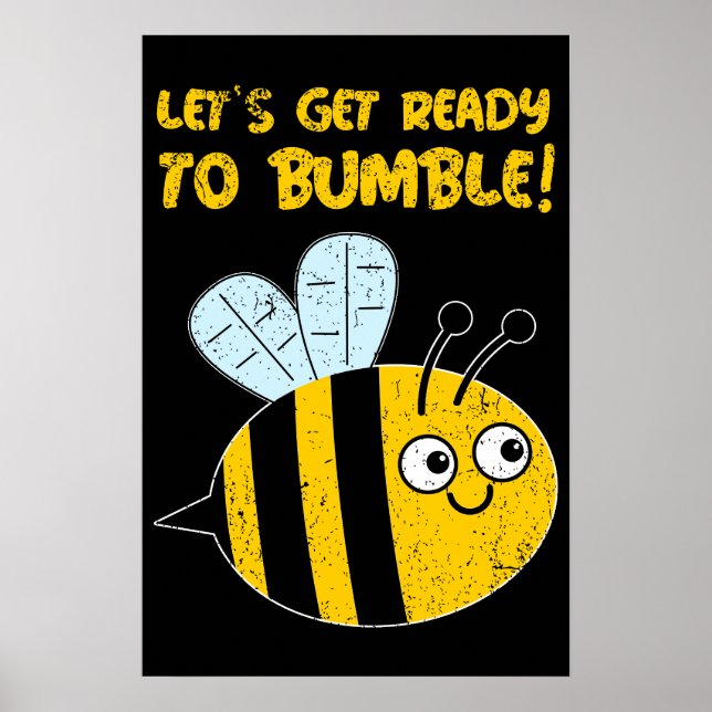 Póster ¡Preparémonos Para Mentir! Cute Bee Pun (Frente)