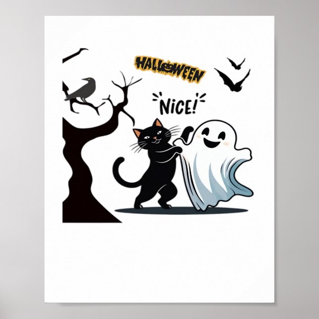 Póster Prepárense para un fiesta de Halloween hábil y tác (Frente)