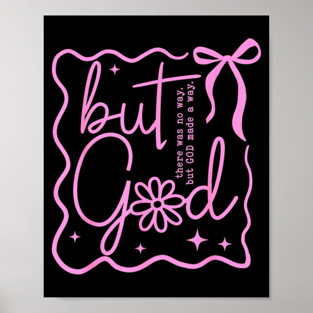 Póster Preppy But God Coquette Bow Christian Religious Fa (Frente)