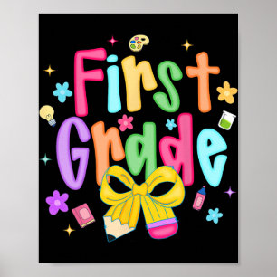 Póster Preppy Ck Para La Escuela 1er Grado Coquette Bow N