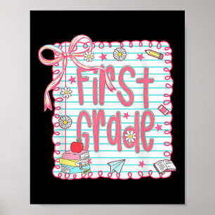 Póster Preppy de primer grado vuelve a la escuela Coquett