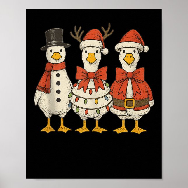 Póster Preppy Goose Christmas Crew 2025 Funny Santa Funny (Frente)