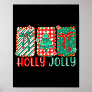Póster Preppy Holly Navidad Alegres Vibraciones Lazo Navi