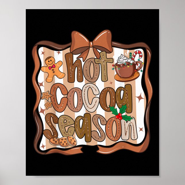 Póster Preppy Hot Cocoa Season Cookie Gingerbread Bow Xma (Frente)