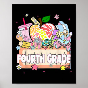 Póster Preppy Kids Cuarto Grado 2025 Preescolar 4º G