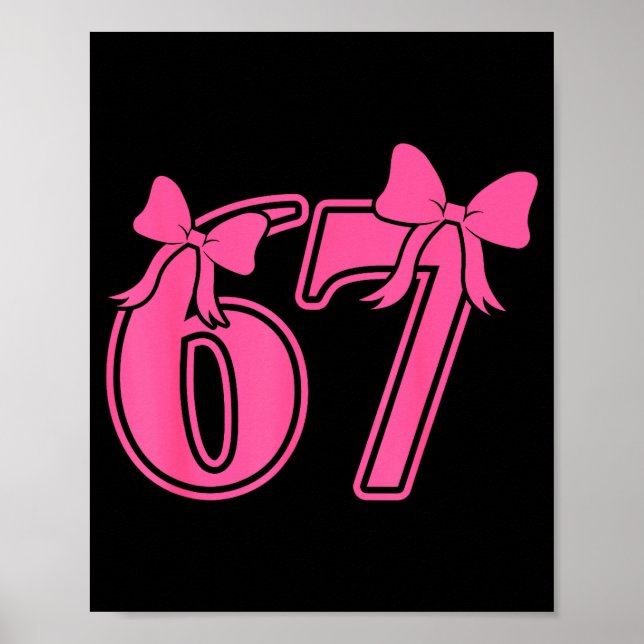 Póster Preppy Nk Coquette Bow Lace 67 Six Seven Meme Wome (Frente)