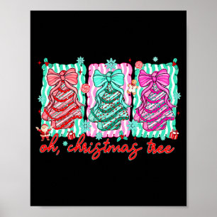 Póster Preppy Oh Árbol de Navidad Pasteles Divertidos de