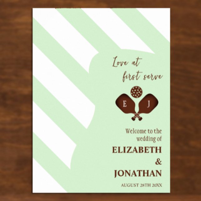 Póster Preppy Pickleball Stripes Wedding (Subido por el creador)